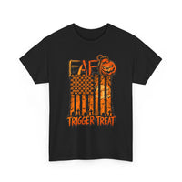 Load image into Gallery viewer, Halloween Flag T-Shirt — "Trigger Treat" Pumpkin Graphic Tee