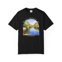 Load image into Gallery viewer, Peace Settles In Faith T-Shirt — Living Lasting Light Scenic River Landscape Nature Art Comfort Colors Graphic Tee