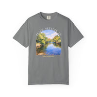 Load image into Gallery viewer, Peace Settles In Faith T-Shirt — Living Lasting Light Scenic River Landscape Nature Art Comfort Colors Graphic Tee