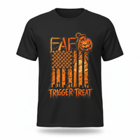 Load image into Gallery viewer, Halloween Flag T-Shirt — "Trigger Treat" Pumpkin Graphic Tee