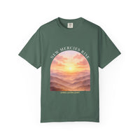 Load image into Gallery viewer, New Mercies Rise Sunrise Faith T-Shirt — Living Lasting Light Inspirational Graphic Comfort Colors® Tee