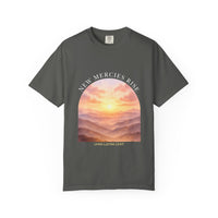 Load image into Gallery viewer, New Mercies Rise Sunrise Faith T-Shirt — Living Lasting Light Inspirational Graphic Comfort Colors® Tee