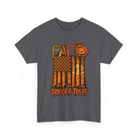 Load image into Gallery viewer, Halloween Flag T-Shirt — "Trigger Treat" Pumpkin Graphic Tee